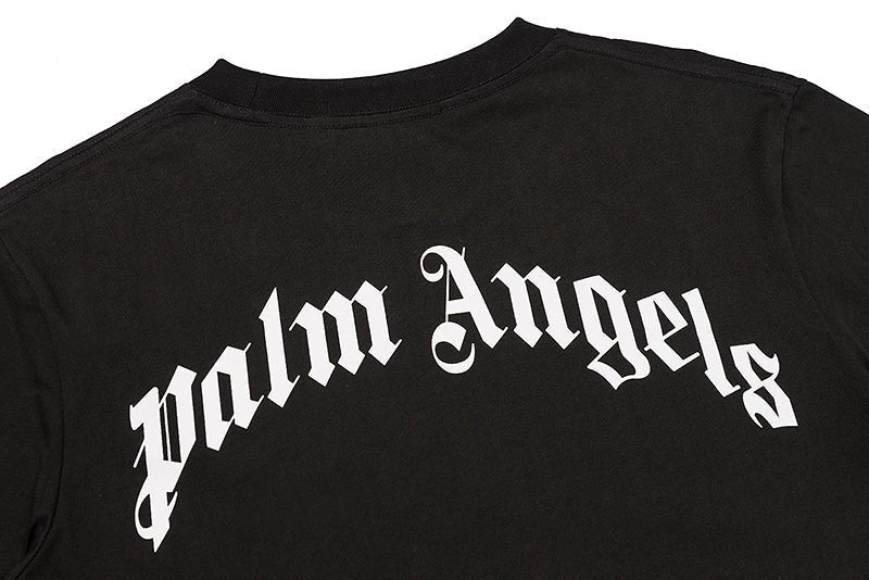 Palm Angels Croco T-Shirt Schwarz Weiß Baumwolle Kurzarm Luxus Streetwear Herren