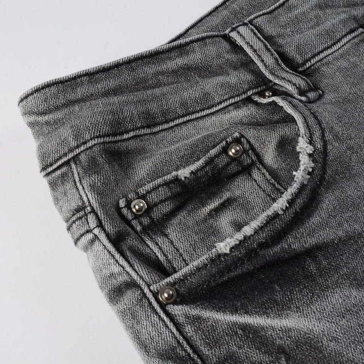 Amiri Schwarze Bandana Designer Jeans – Luxuriöser Slim Fit Stretch Denim Herren