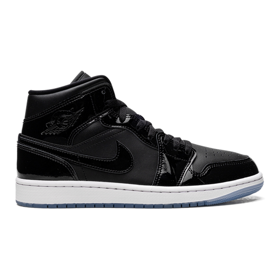Air Jordan 1 Mid SE "Space Jam" Herren-Sneaker: Patentleder, Icy Sohle, Kult-Design