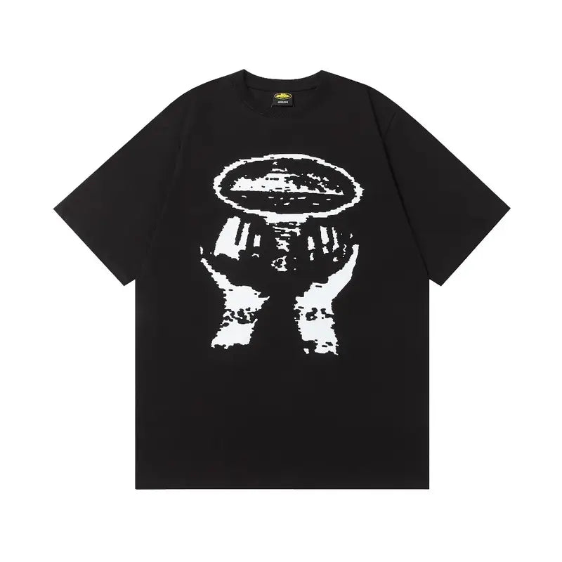 Corteiz Exklusives Streetwear T-Shirt Baumwolle Unisex Loose Fit Schwarz Stilvoll