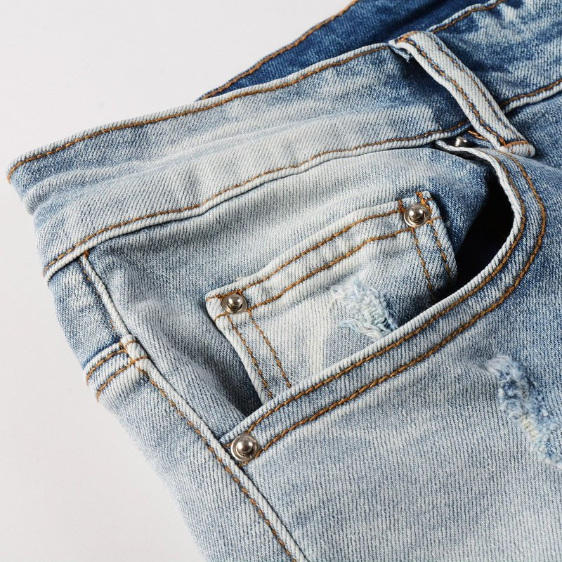 Amiri Blue Gradient Slim Fit Designer Jeans Herren – Luxuriöser Denim Style