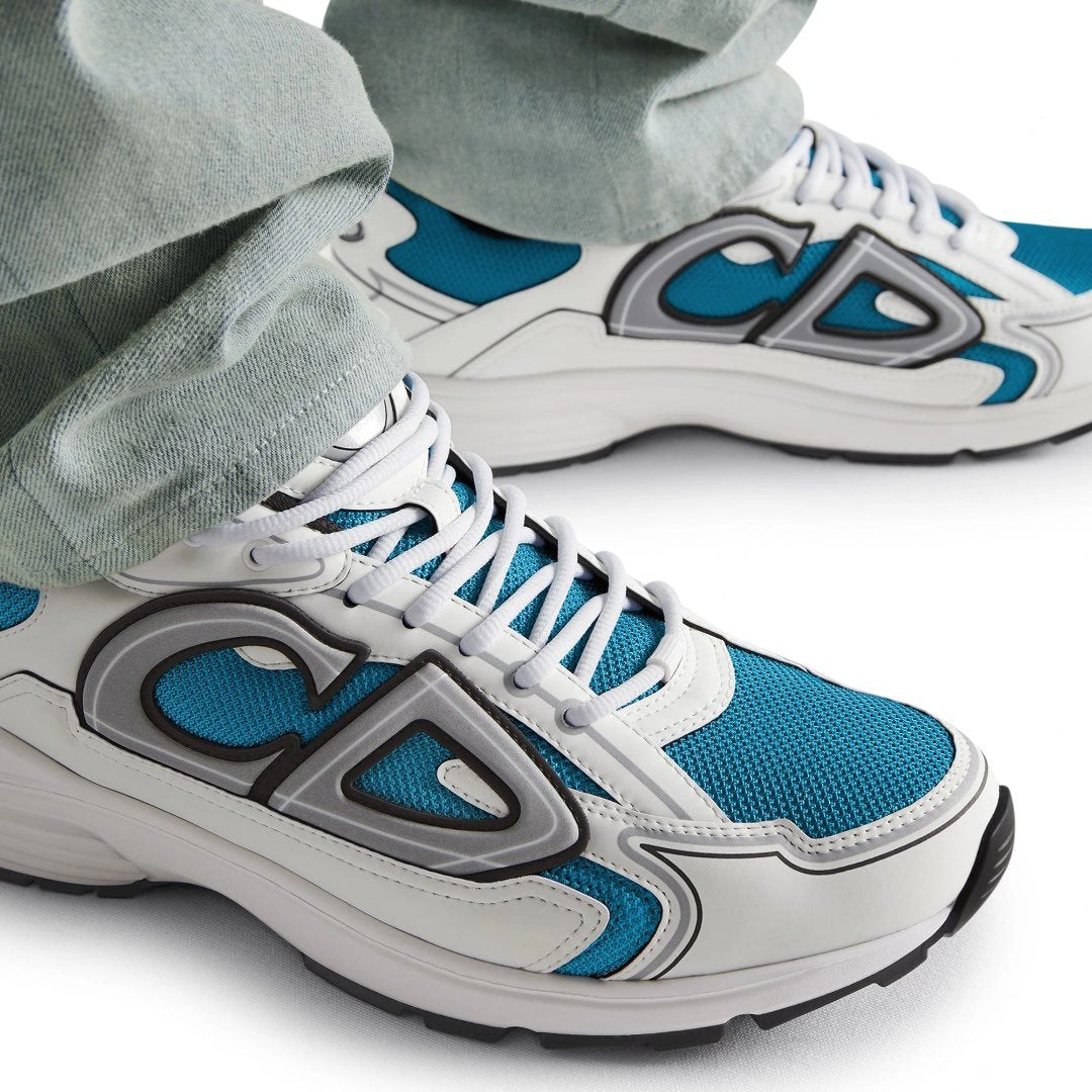Dior B30 Blau Weiß Sportlicher Low-Top Sneaker: Modern, Bequem, Reflektierendes CD30 Design