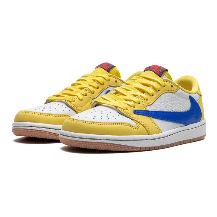 Exklusiver Travis Scott Jordan 1 Low OG WMNS Canary Damen Leder Sneaker