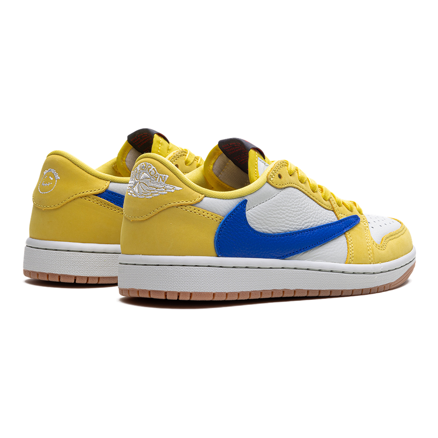 Exklusiver Travis Scott Jordan 1 Low OG WMNS Canary Damen Leder Sneaker