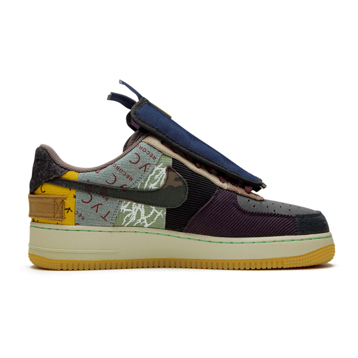 Einzigartiger Nike Air Force 1 Low Travis Scott Cactus Jack Patchwork Streetwear Sneaker