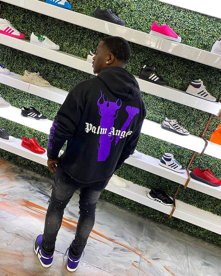 V-LONE Angels Hoodie: Exklusiver Streetwear Kapuzenpullover mit auffälligem Statement-Print