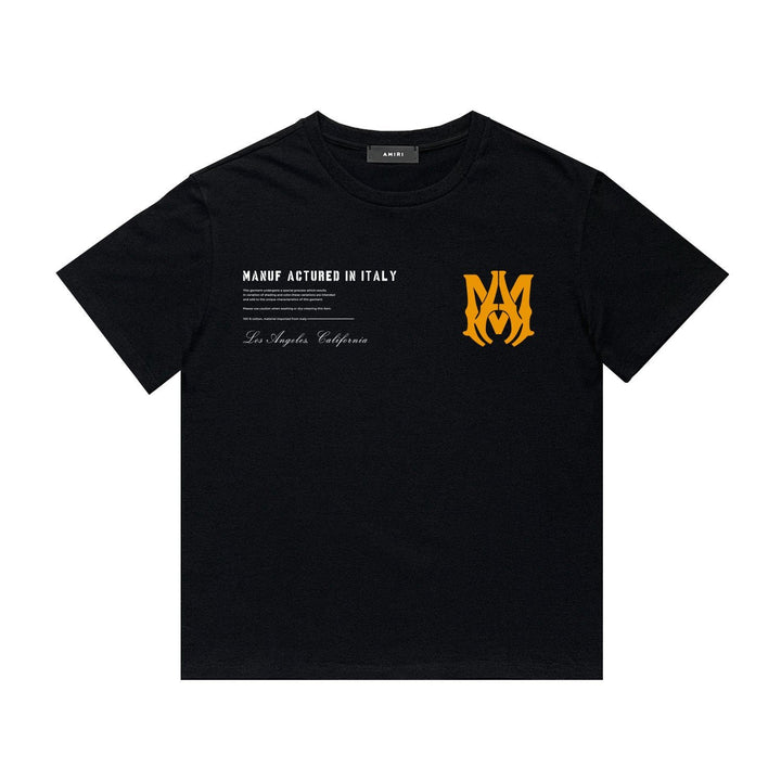 Amiri Militär Schwarz Specs Schablonen T-Shirt für Herren – Premium Style