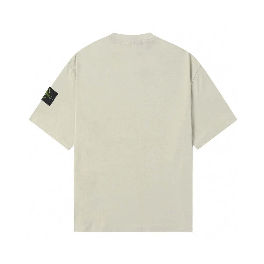 Stone Island Monochromes Herren T-Shirt – Innovativer Baumwoll-Komfort mit Kompass-Patch