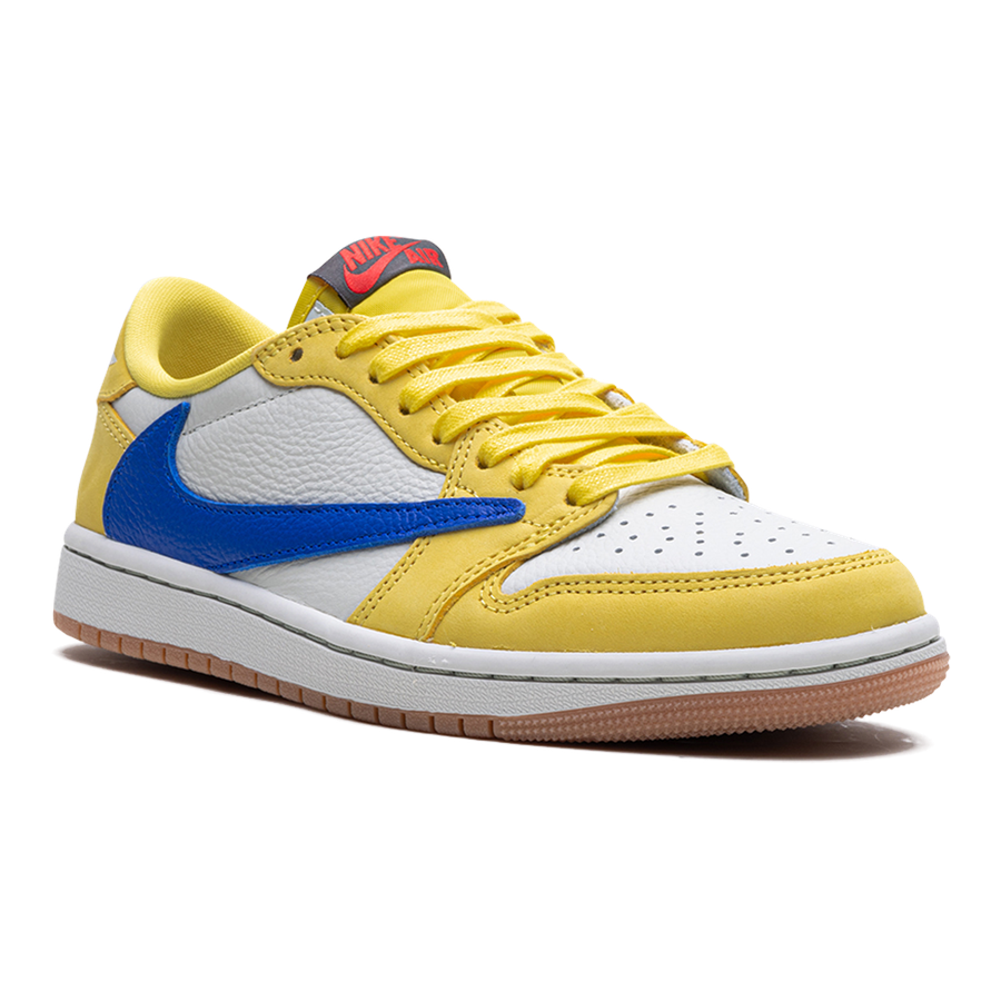Exklusiver Travis Scott Jordan 1 Low OG WMNS Canary Damen Leder Sneaker