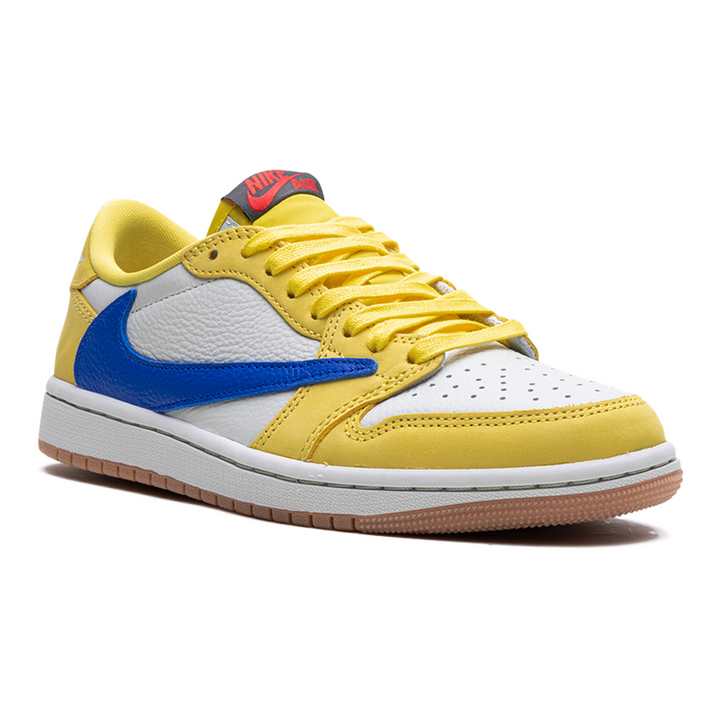 Exklusiver Travis Scott Jordan 1 Low OG WMNS Canary Damen Leder Sneaker