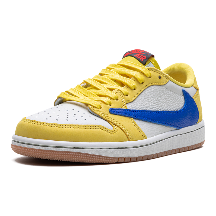 Exklusiver Travis Scott Jordan 1 Low OG WMNS Canary Damen Leder Sneaker