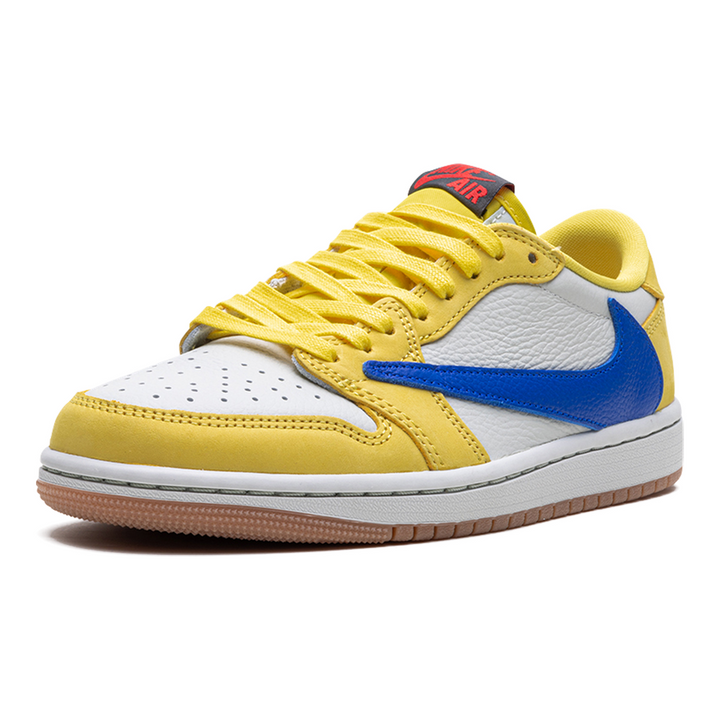 Exklusiver Travis Scott Jordan 1 Low OG WMNS Canary Damen Leder Sneaker