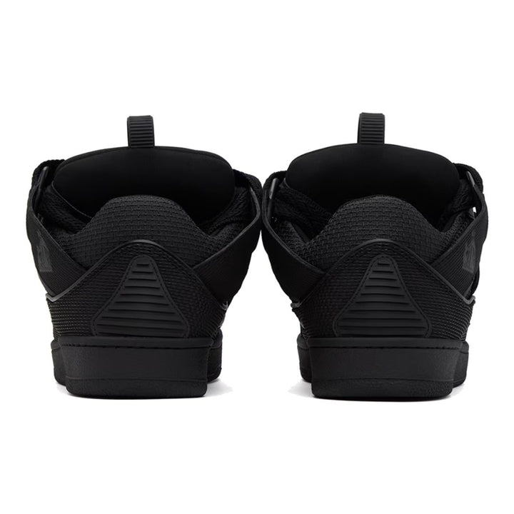 Lanvin Curb Low-Top Sneaker: Schwarzes Kalbsleder Wildleder Mesh Luxus Design