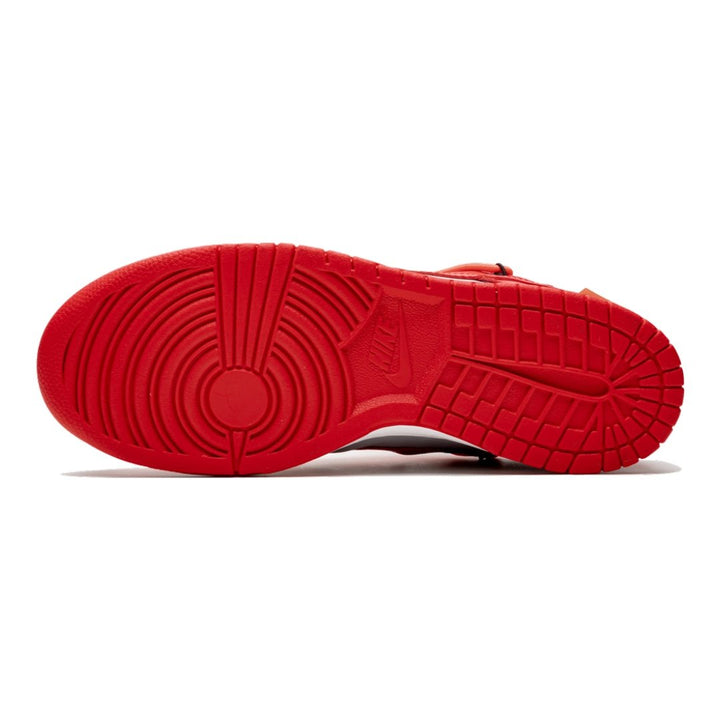 Exklusiver Nike Dunk Low Off-White University Red Sneaker Herrenschuh mit Doppel-Schnürsystem