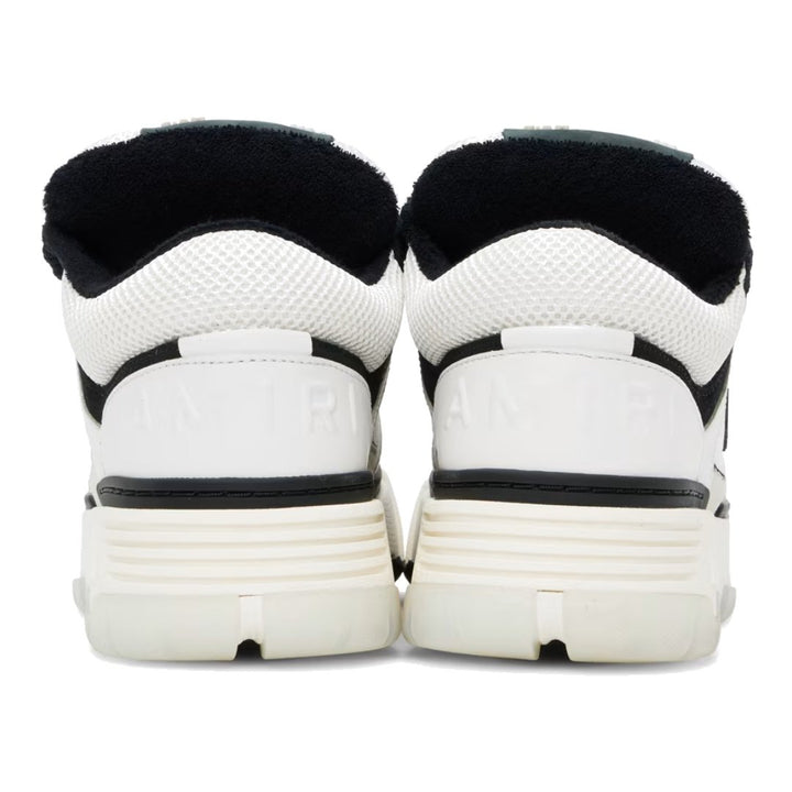Amiri MA-1 Luxus-Sneaker Weiß Schwarz Leder Chenille Skater-Stil High-End