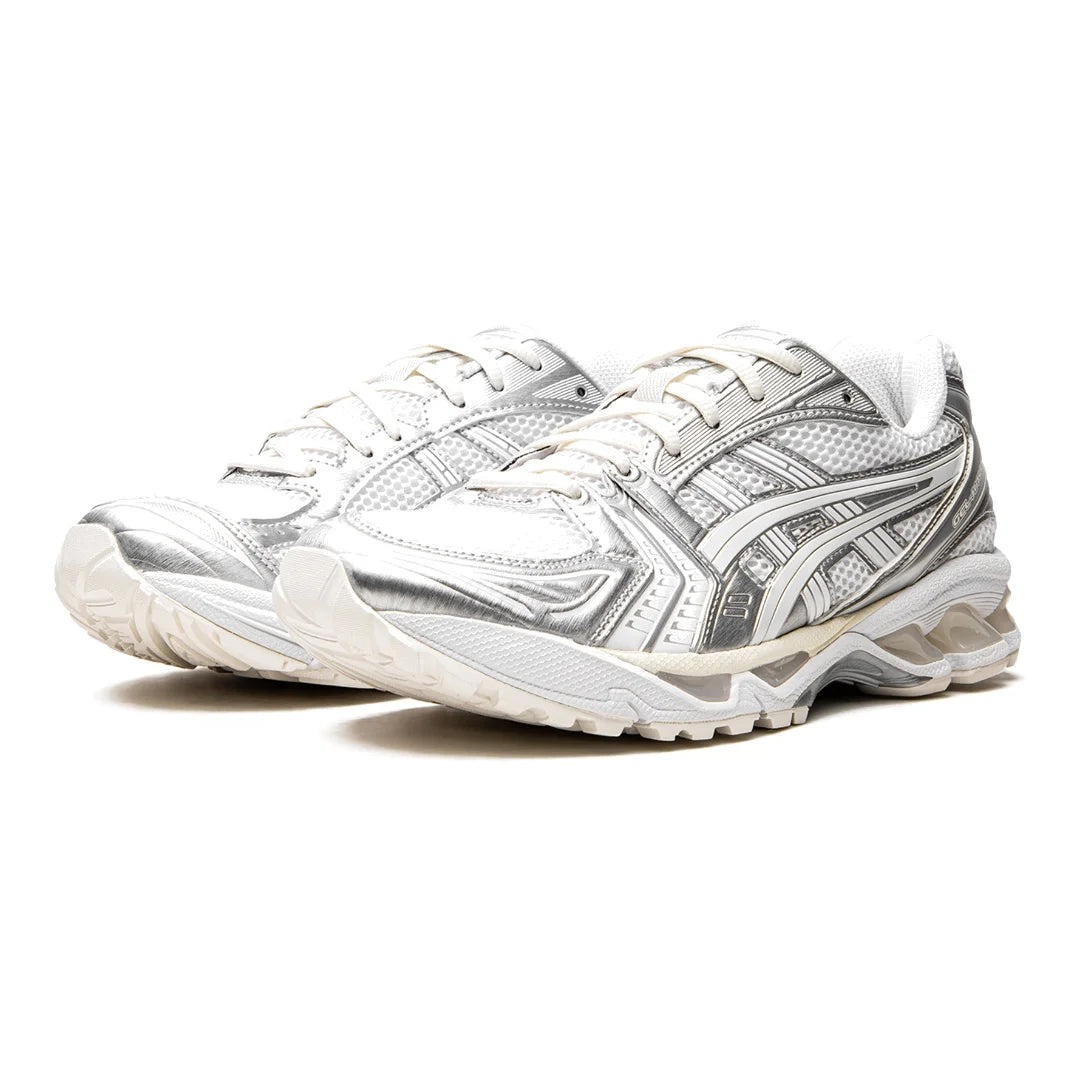 Asics GEL-Kayano 14 JJJJound Silber/Weiß Retro Sneaker – Komfort & Stil
