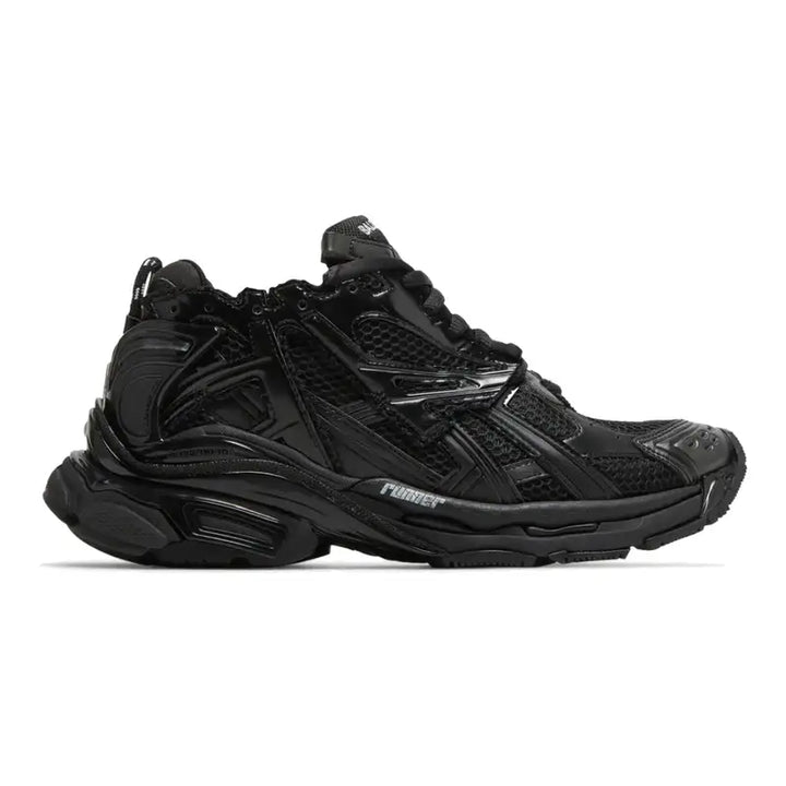 Luxuriöse Balenciaga Runner Schwarz Distressed Mesh Nylon Sneaker Ohne Leder