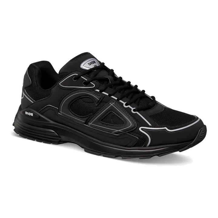 Dior B30 Schwarzer Luxus-Sneaker: Modernes Design, reflektierende Akzente, höchster Komfort