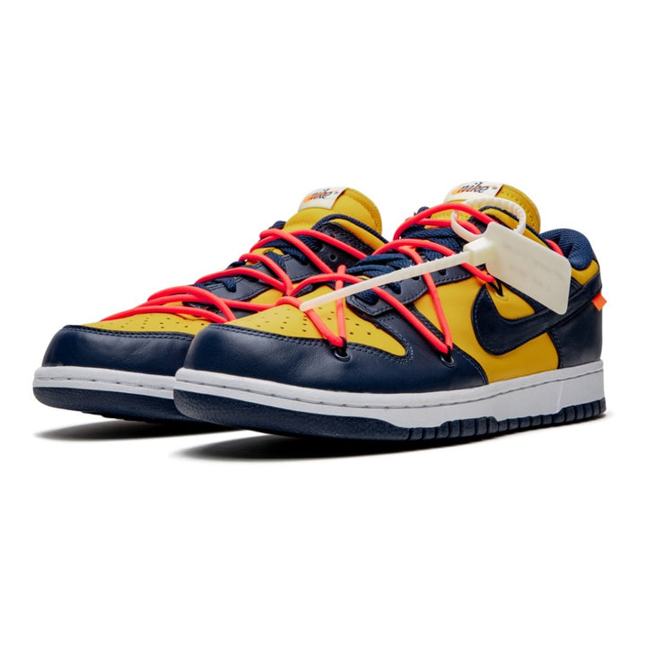 Exklusiver Nike Dunk Low Off-White University Gold Designer Sneaker