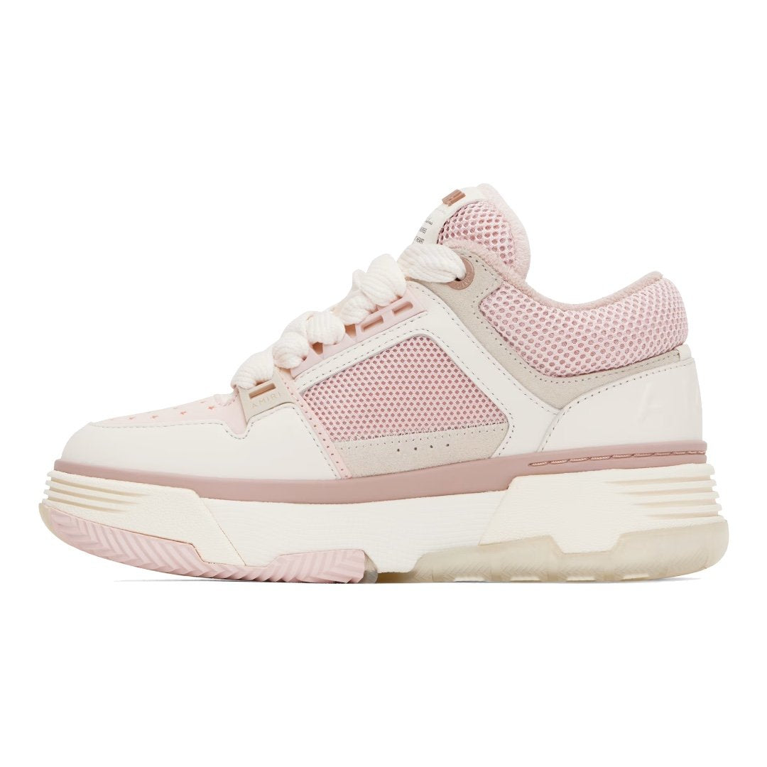 Amiri MA-1 Weiß Pink Leder-Sneaker: Luxuriöser Skater-Stil mit Plateau-Sohle