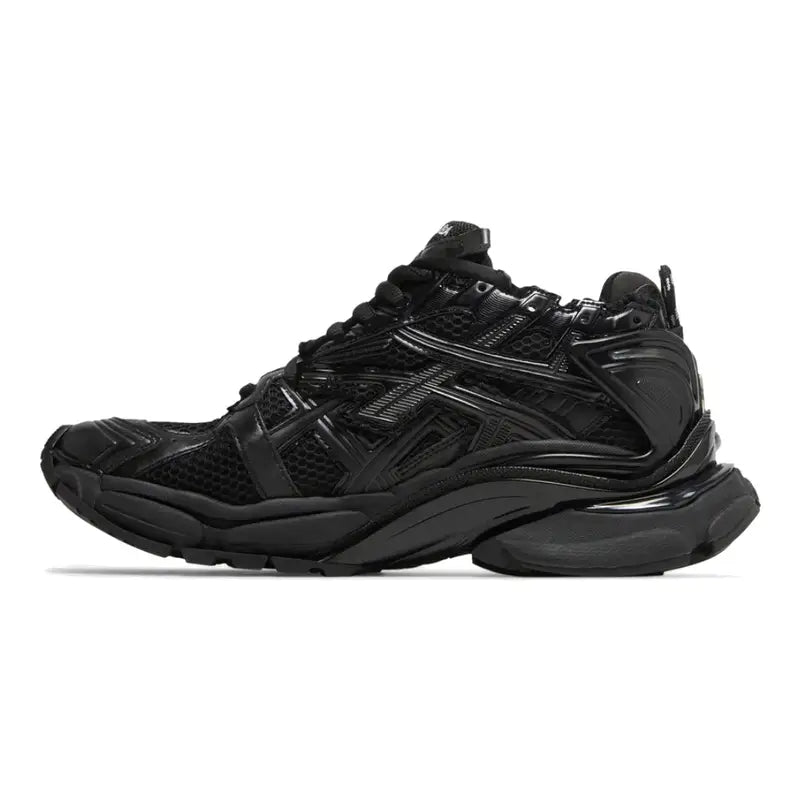 Luxuriöse Balenciaga Runner Schwarz Distressed Mesh Nylon Sneaker Ohne Leder