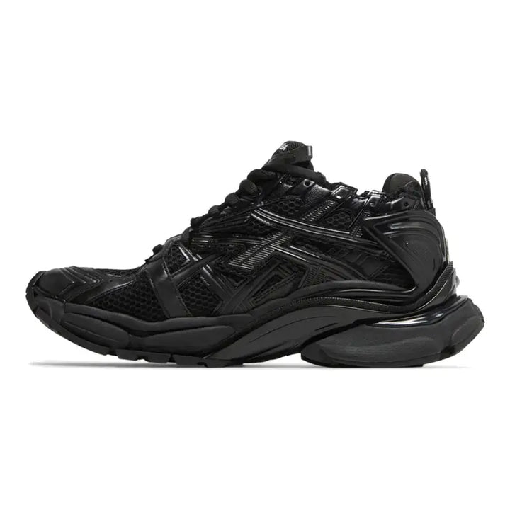 Luxuriöse Balenciaga Runner Schwarz Distressed Mesh Nylon Sneaker Ohne Leder