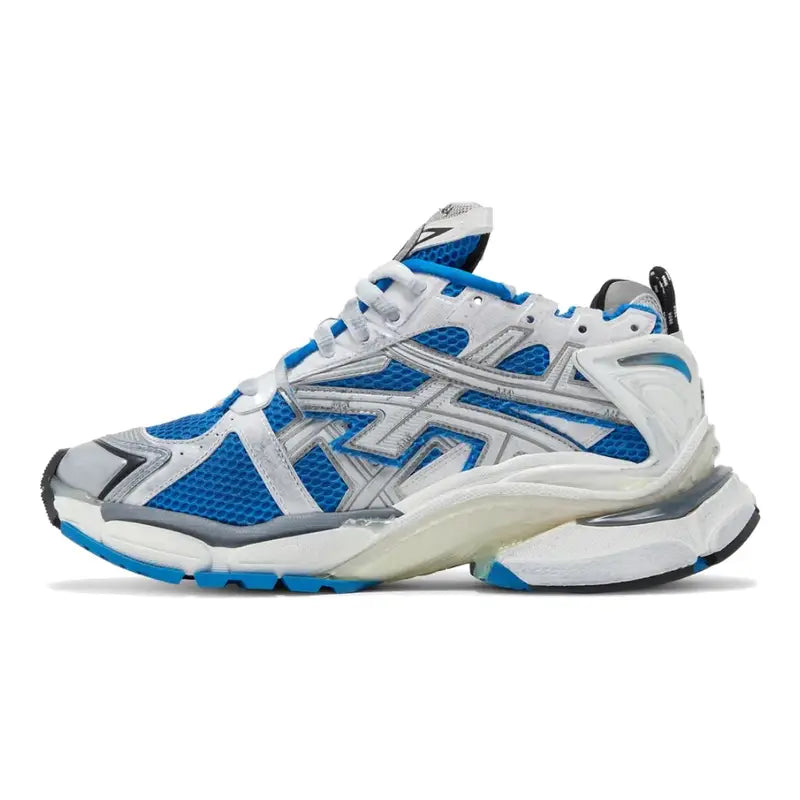 Balenciaga Runner Blue Herren Sneaker: Mesh-Nylon, Used-Look, Komfortabler Sport-Chic
