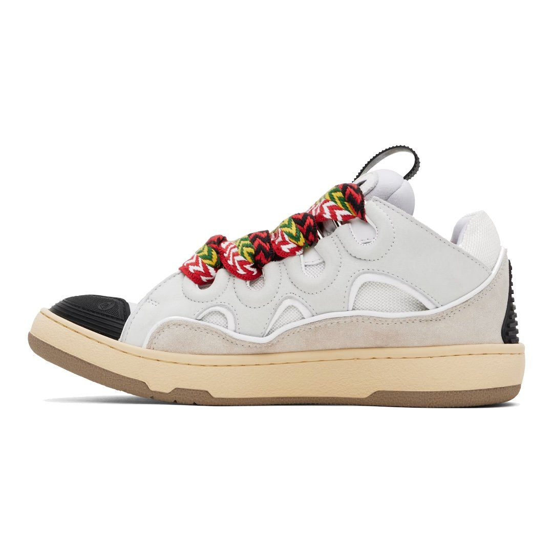 Lanvin Curb Sneaker Weiß – Edles Kalbsleder, Nubuk & Mesh Low-Top Design