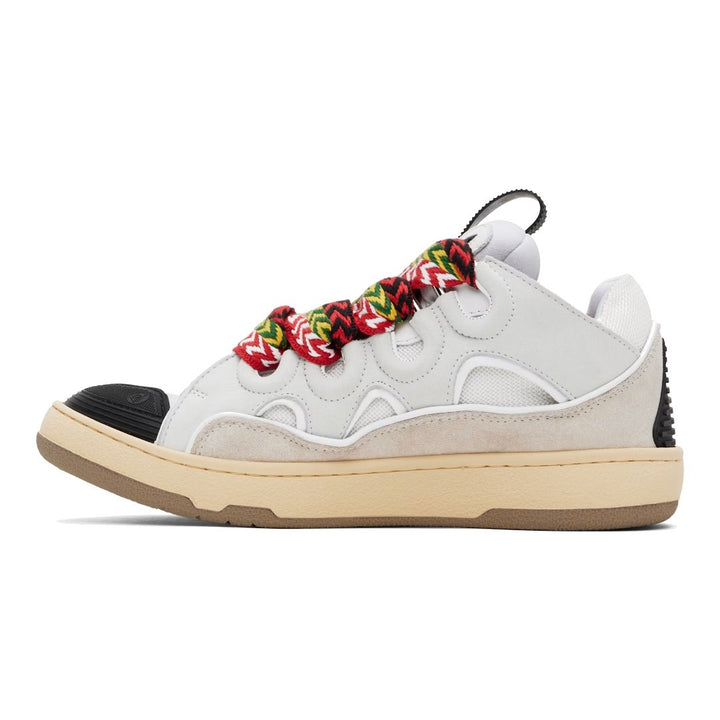 Lanvin Curb Sneaker Weiß – Edles Kalbsleder, Nubuk & Mesh Low-Top Design
