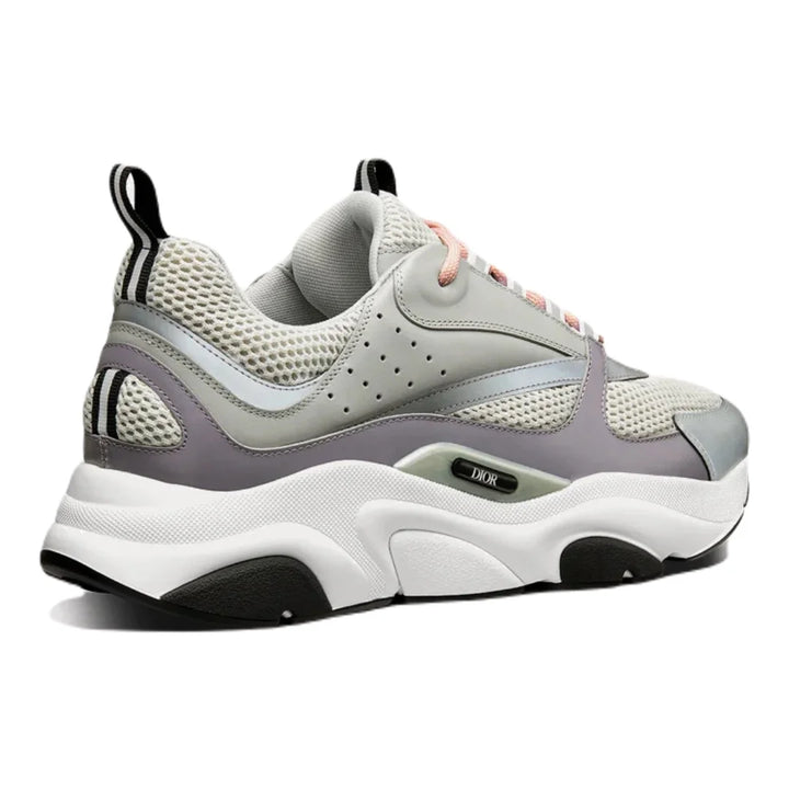 Dior B22 Grau Luxus Herren Sneaker: Hochwertige Mesh-Leder-Konstruktion für Stil