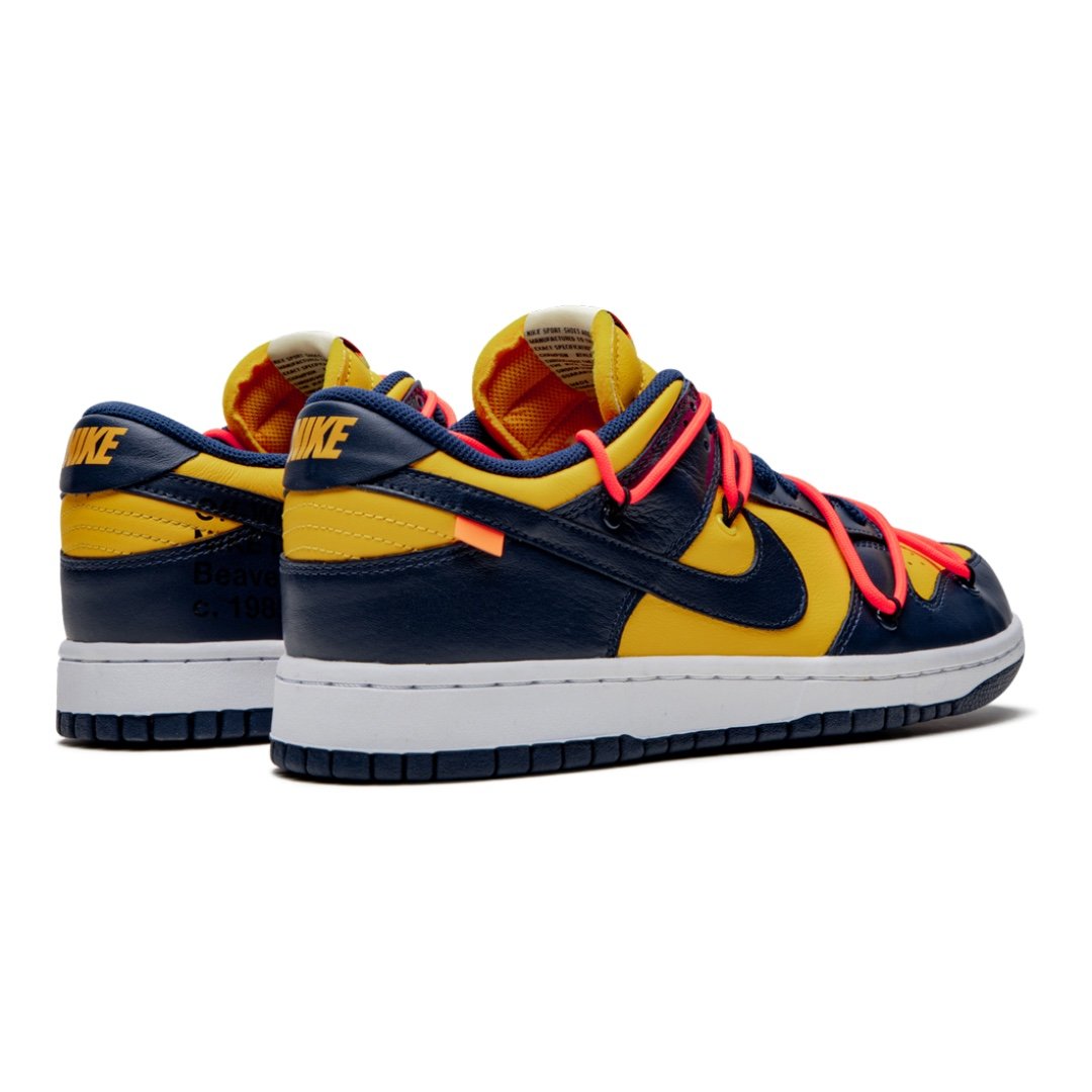 Exklusiver Nike Dunk Low Off-White University Gold Designer Sneaker