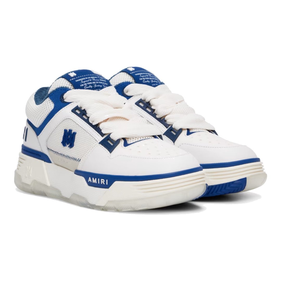 Amiri MA-1 Sneaker Weiß Navy Blau – Luxuriöser Herren Leder Freizeitschuh