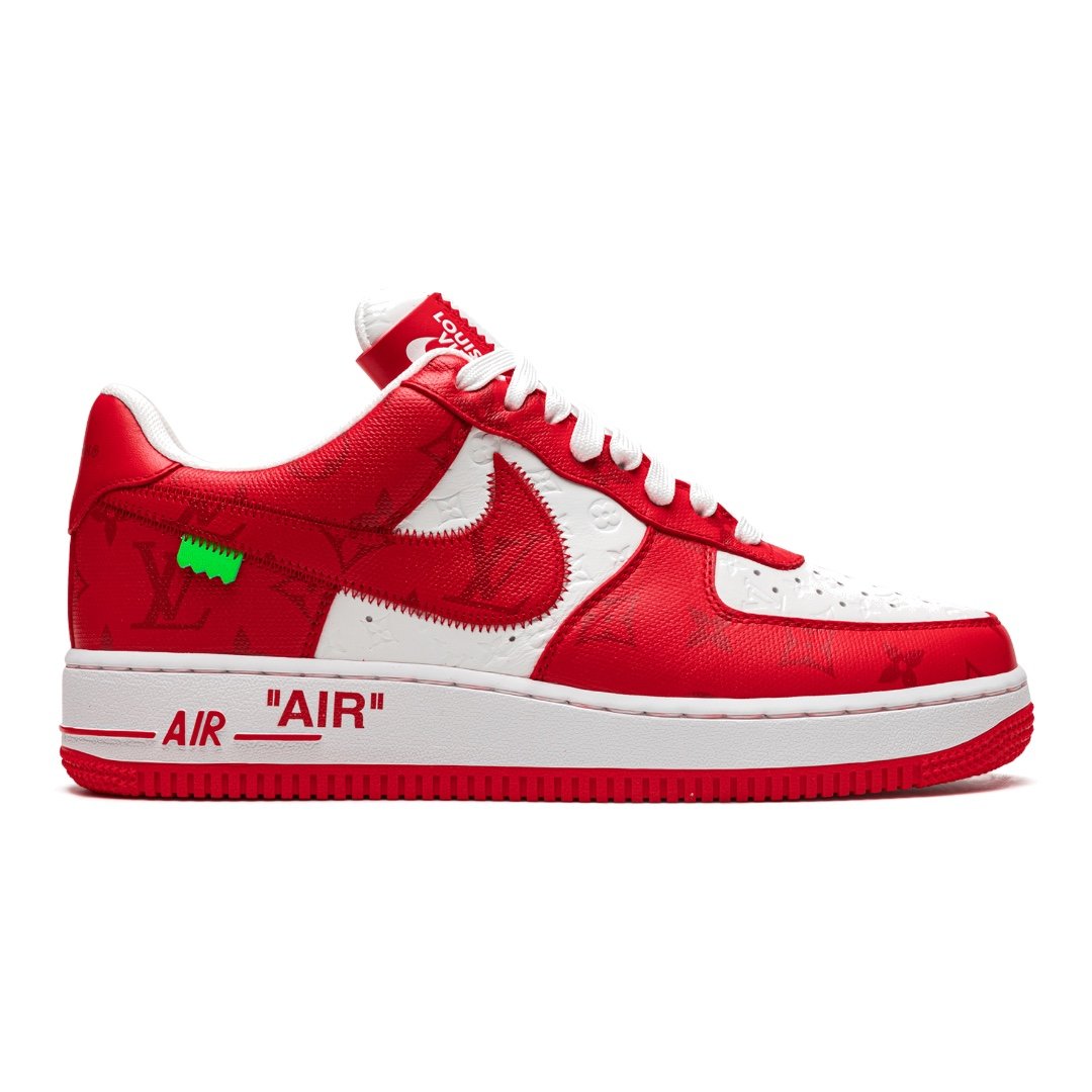 Luxuriöse Nike Louis Vuitton Air Force 1 Low Virgil Abloh Weiß Rot Sneaker