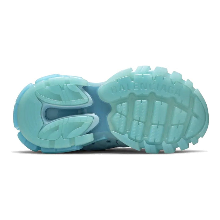Balenciaga Track Hellblaue Lederfreie Sneaker mit Dynamischer Sohle und Faded-Look
