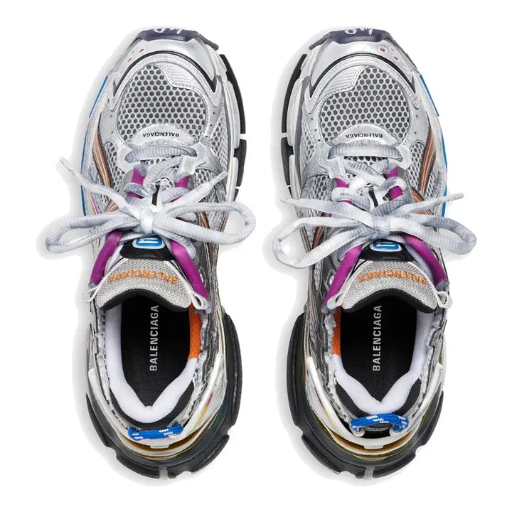 Balenciaga Runner Multicolor Sneakers: Stylische Mesh-Nylon-Schuhe mit Used-Look & Marken-Details
