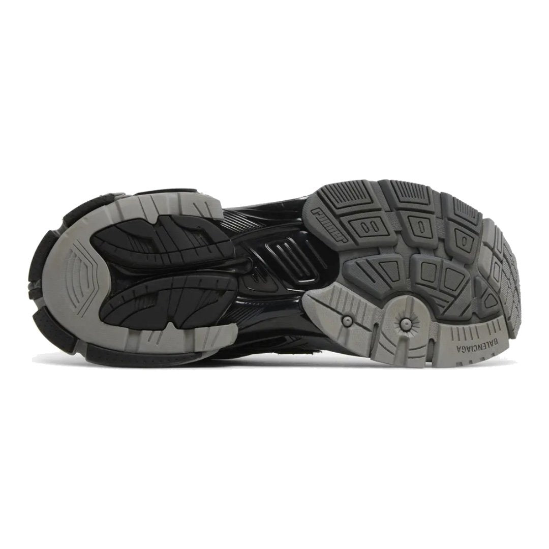 Balenciaga Runner Sneaker Dunkelgrau Schwarz: Stylisch, Mesh-Nylon, Abgenutzter Look