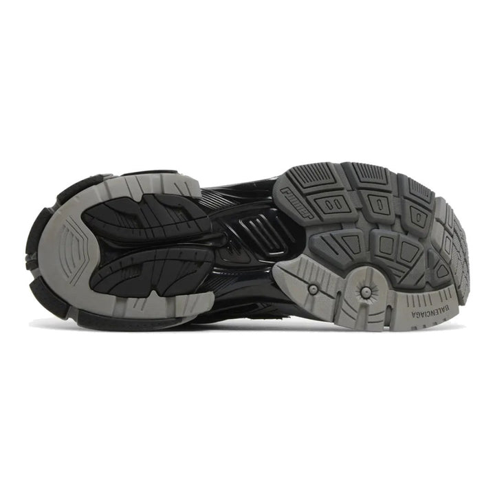 Balenciaga Runner Sneaker Dunkelgrau Schwarz: Stylisch, Mesh-Nylon, Abgenutzter Look
