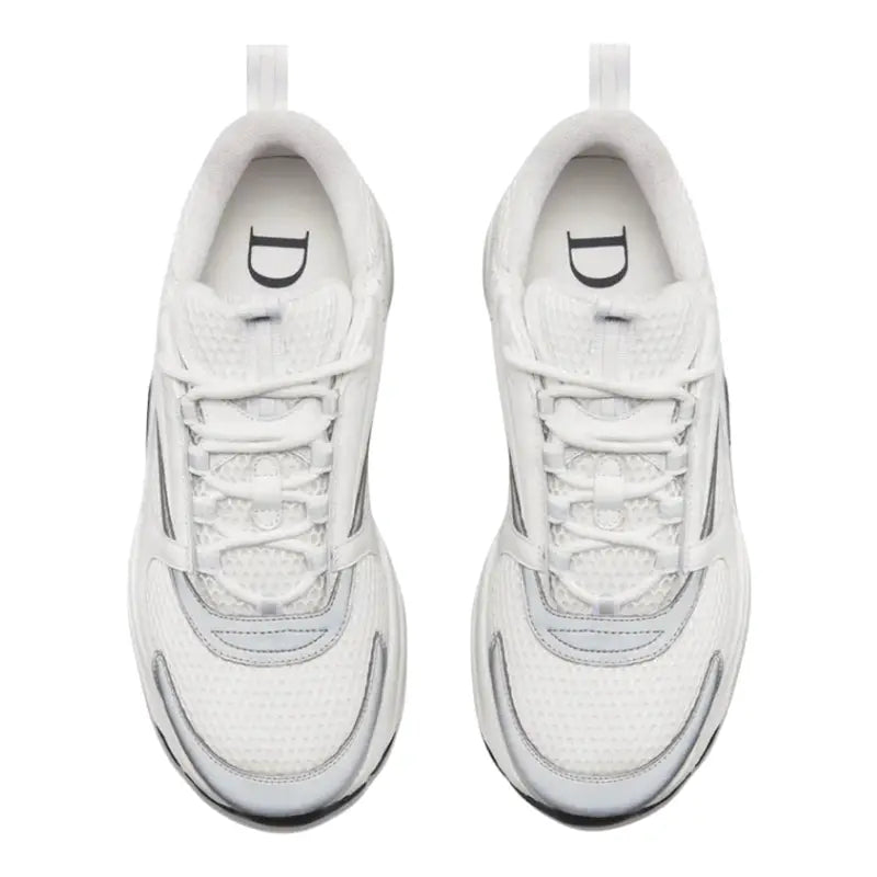 Dior B22 White Silver Luxus Retro Sneaker Herren atmungsaktives Mesh Design