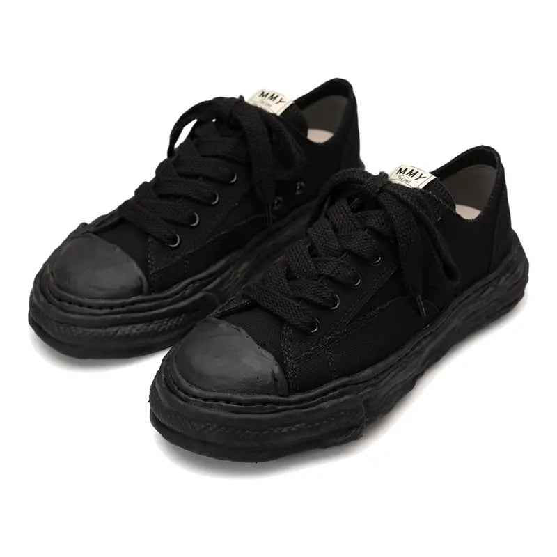 Maison MIHARA YASUHIRO „PETERSON23“ OG Sohle Canvas Low-Top Sneaker Schwarz