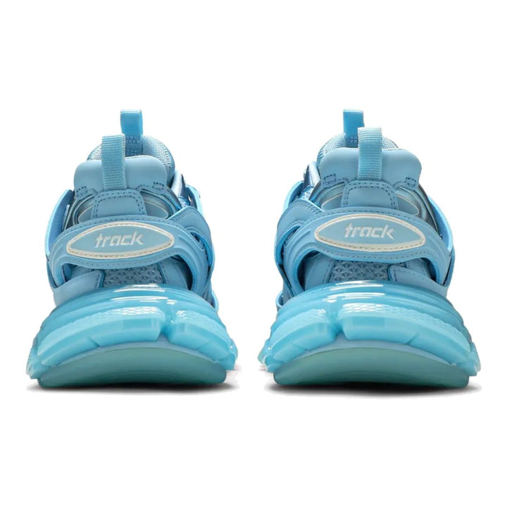 Balenciaga Track Hellblaue Lederfreie Sneaker mit Dynamischer Sohle und Faded-Look