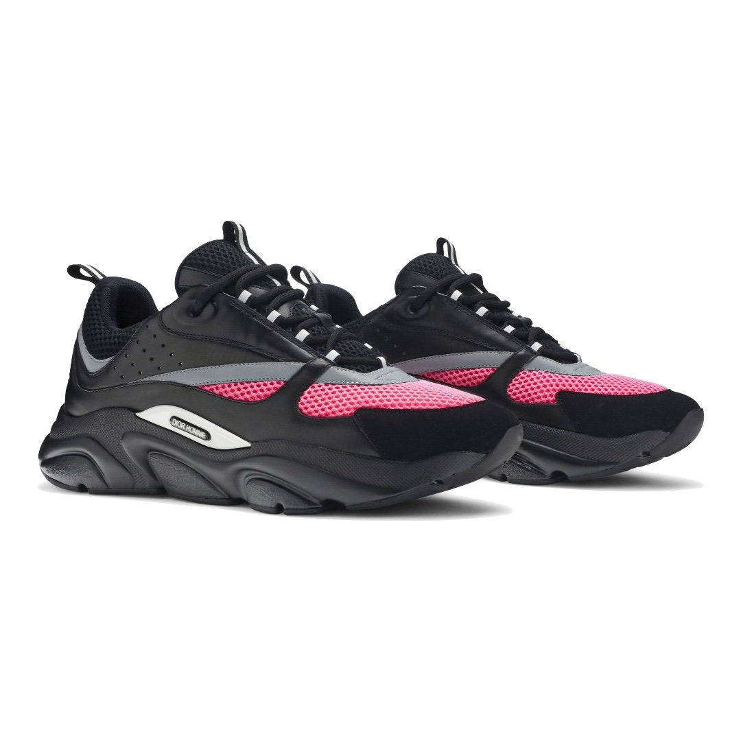 Dior B22 Luxus Sneaker Rosa-Schwarz: Retro-Laufschuh mit Mesh & Leder