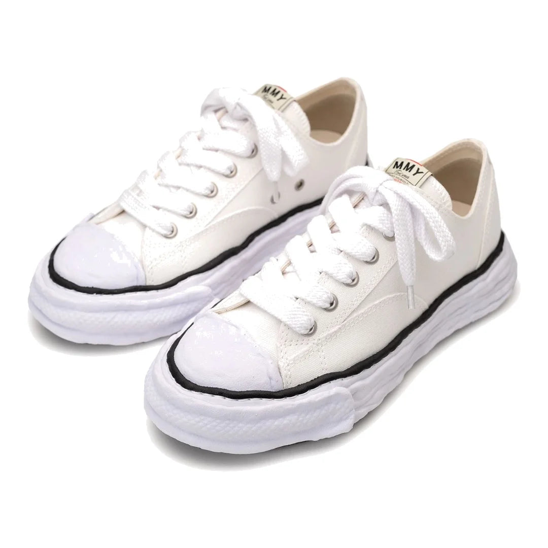 Maison MIHARA YASUHIRO PETERSON23 OG Sohle Canvas Low-Top Sneaker Weiß – Avantgarde Design Herrenschuh