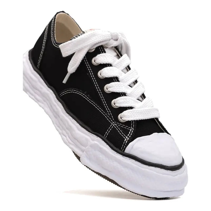 Maison MIHARA YASUHIRO „PETERSON23“ OG Canvas Sneaker Schwarz Weiß Exklusiv