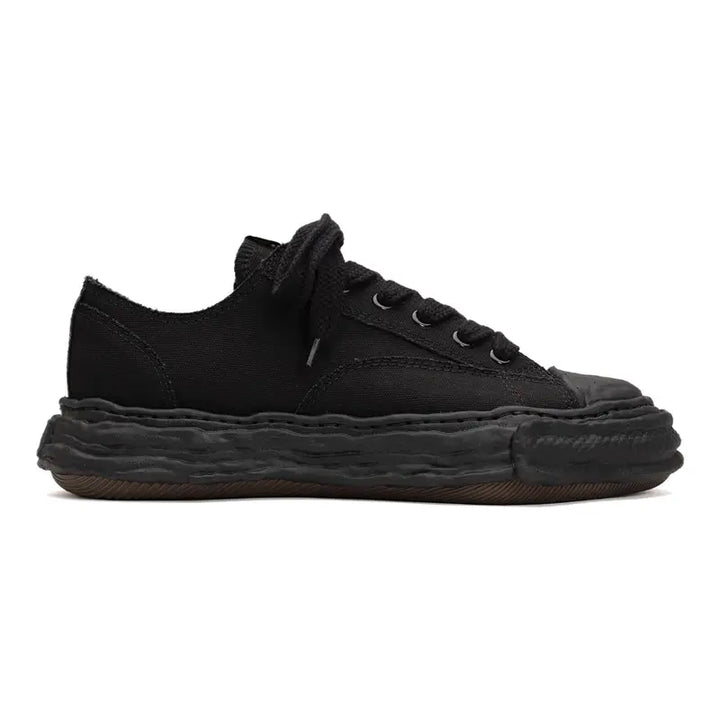 Maison MIHARA YASUHIRO „PETERSON23“ OG Sohle Canvas Low-Top Sneaker Schwarz