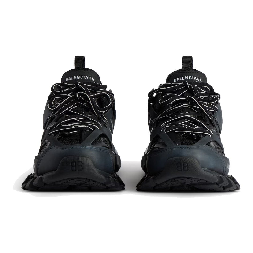 Balenciaga Track Black: Trendige Lederfreie Sneaker mit Dynamischer Sohle und Worn-In-Look