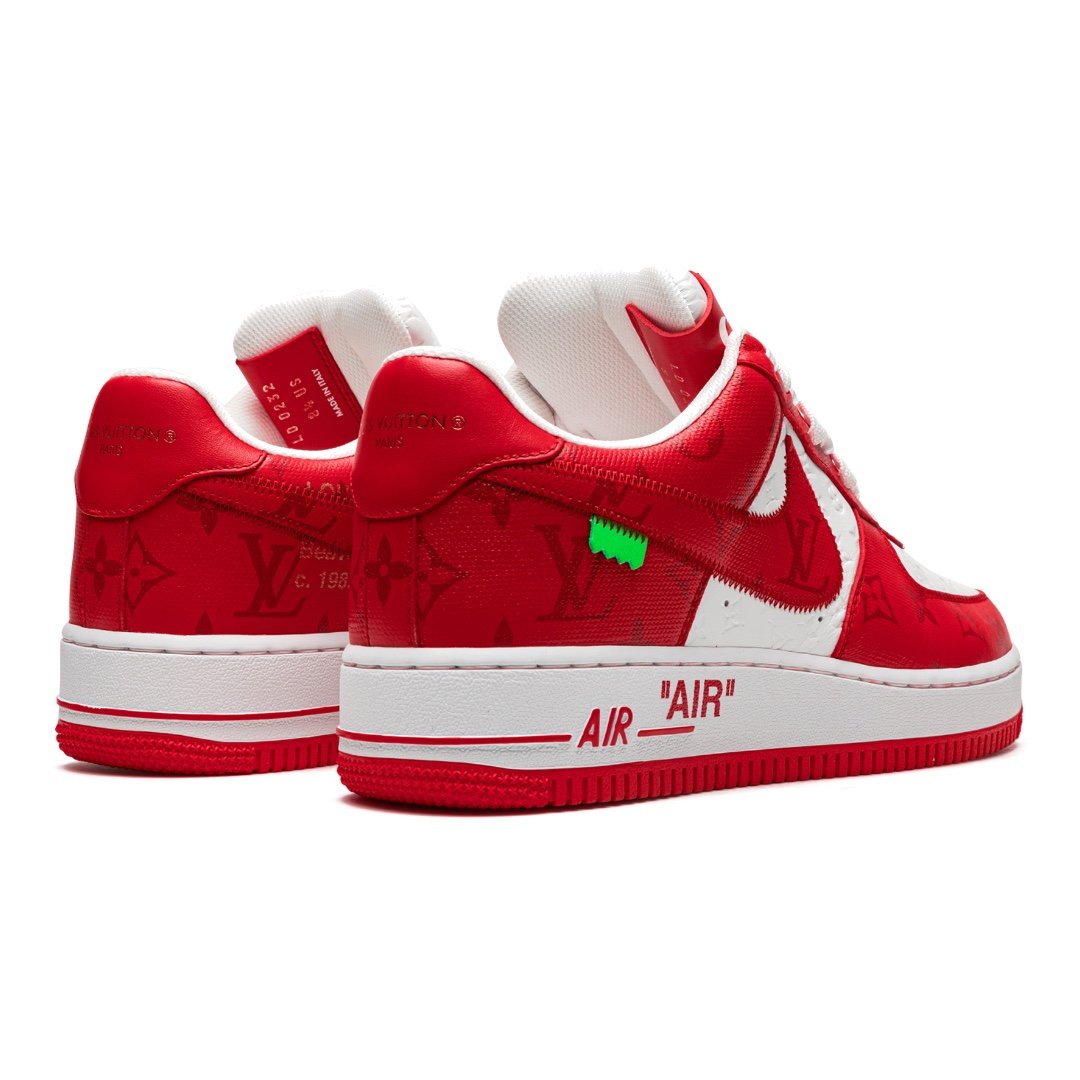 Luxuriöse Nike Louis Vuitton Air Force 1 Low Virgil Abloh Weiß Rot Sneaker