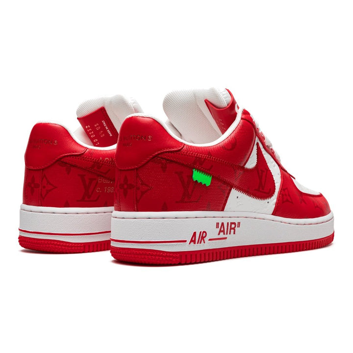 Luxuriöse Nike Louis Vuitton Air Force 1 Low Virgil Abloh Weiß Rot Sneaker