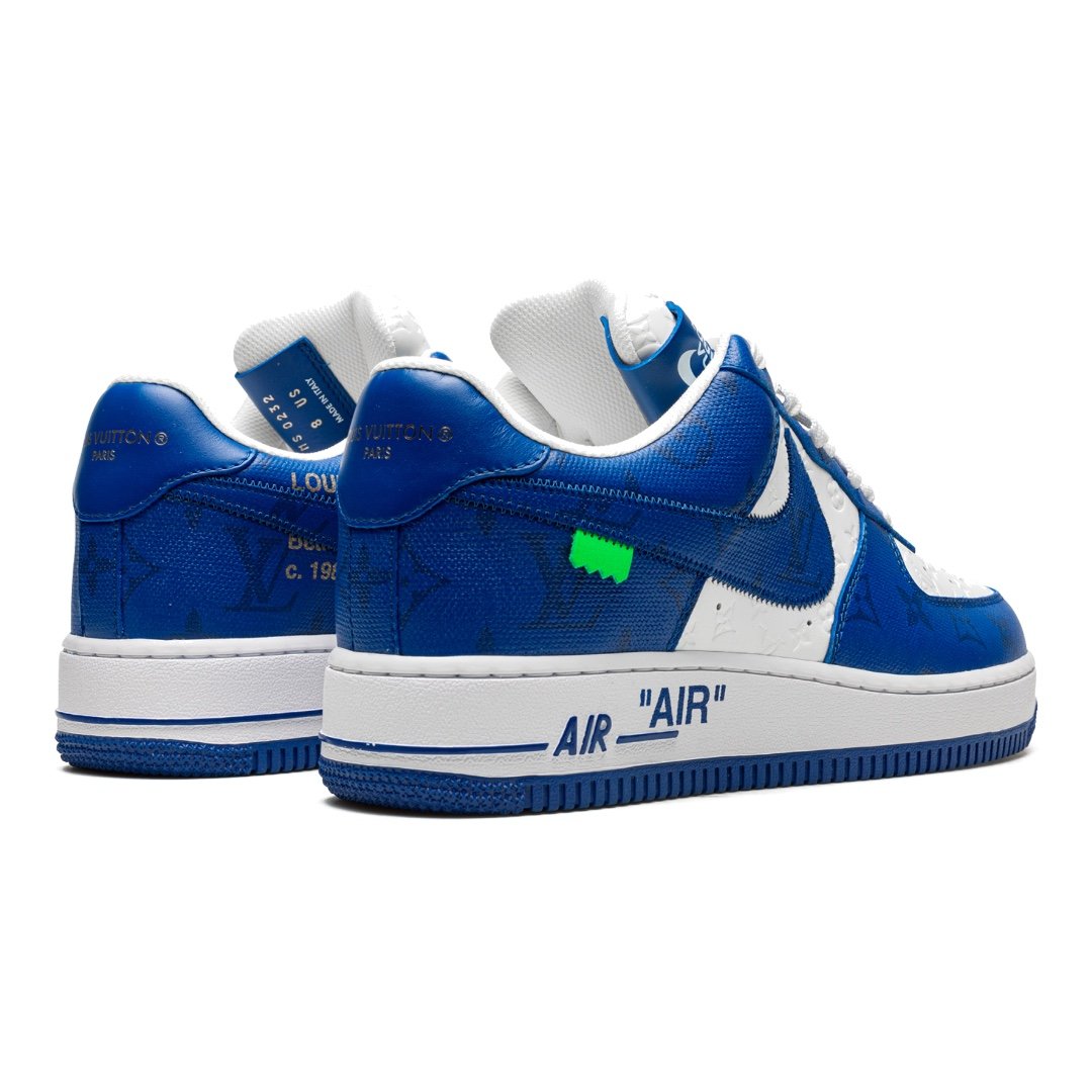 Exklusive Nike Louis Vuitton Air Force 1 Low Virgil Abloh Weiß/Blau Monogramm Sneaker