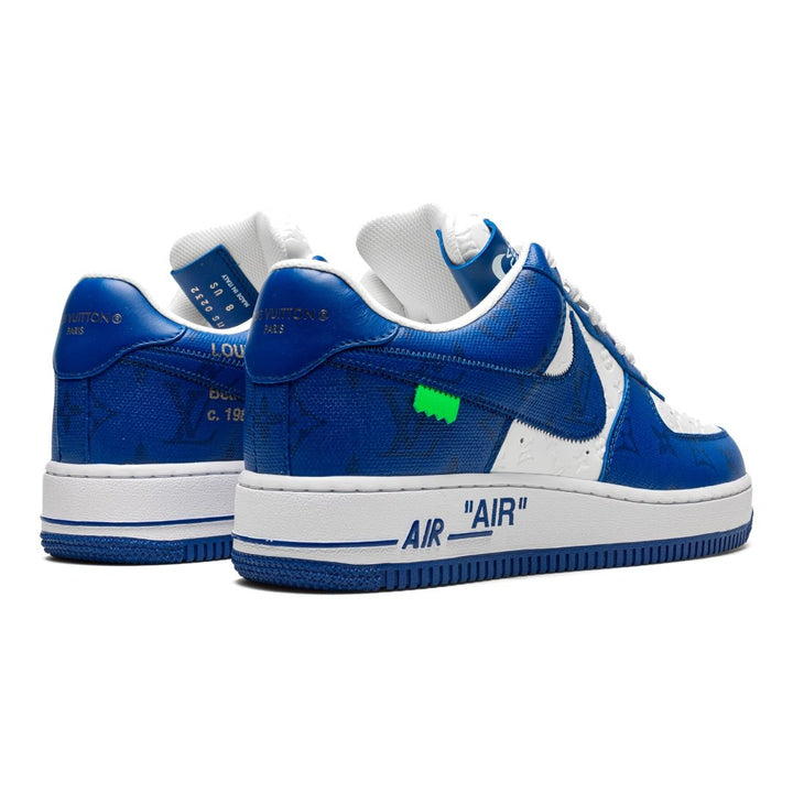 Exklusive Nike Louis Vuitton Air Force 1 Low Virgil Abloh Weiß/Blau Monogramm Sneaker