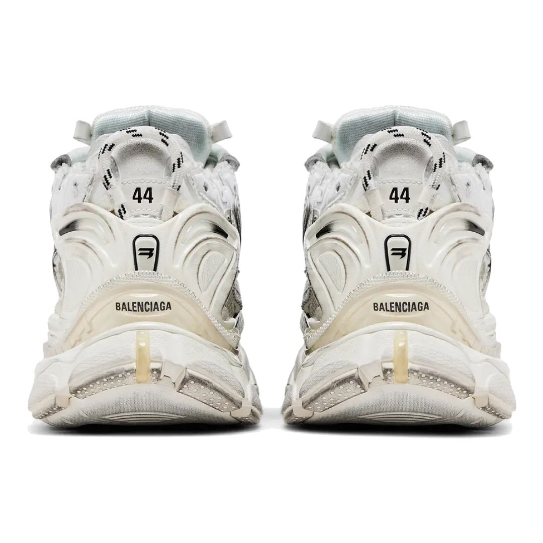 Balenciaga Runner Sneaker Weiß Schwarz Gradient: Stylischer Used-Look, Atmungsaktives Mesh
